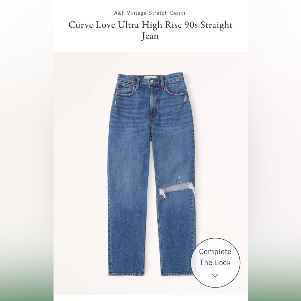 Abercrombie Curve Love Ultra High Rise 90’s Straight Jean